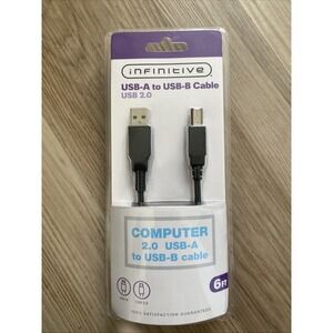 Infinitive 2.0 USB-A to USB-B Cable 6ft. Printer Cable New B-2